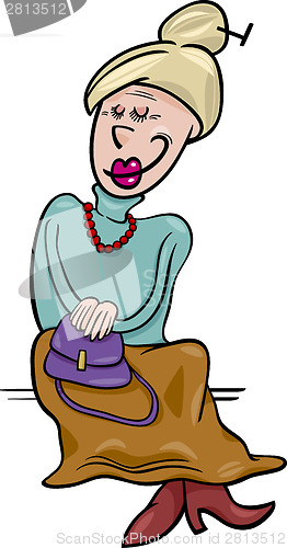 Image of senior grandmother cartoon illustration