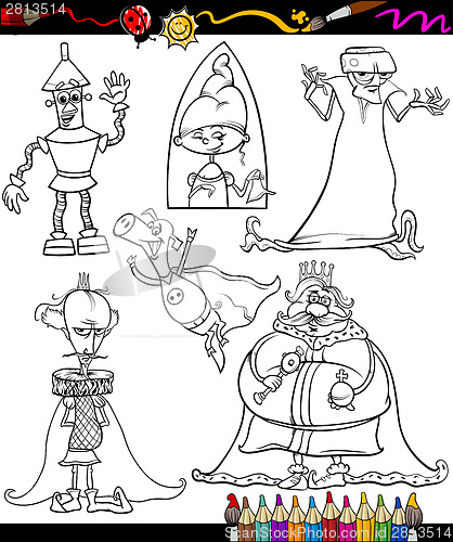 Image of fantasy set cartoon coloring book