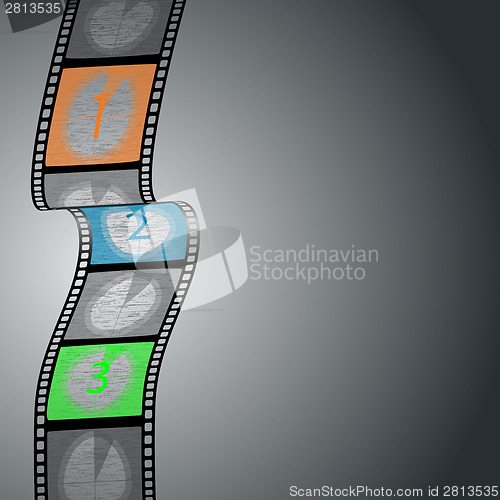 Image of Countdown infographic design with film strip