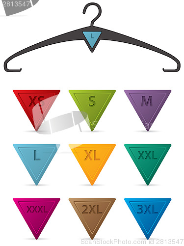 Image of Cloth hanger with interchangeable size buttons