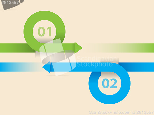 Image of Curling arrows infographic template