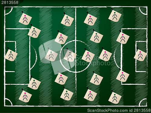 Image of Football field illustration with 2 teams