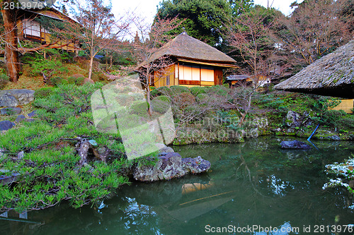 Image of Tranquil scene with wooden house