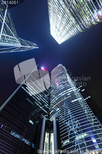 Image of Futuristic modern building to sky