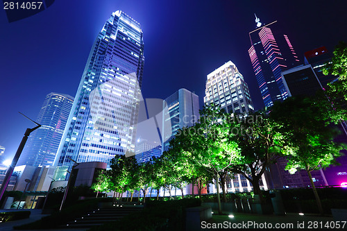 Image of Hong Kong Business District at Night