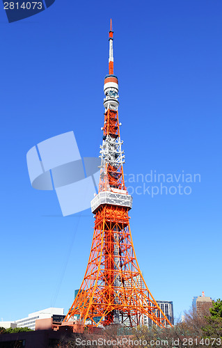 Image of Tokyo tower with bright sunny day