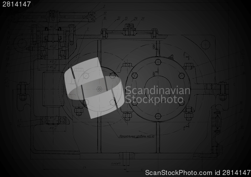 Image of Dark abstract engineering drawing