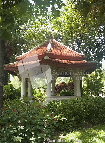 Image of Pavilion in a tropical garden