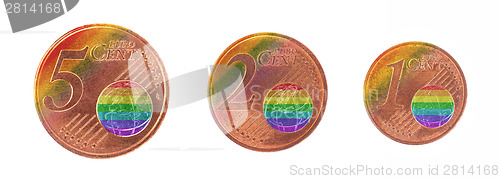 Image of Money concept - 1, 2 and 5 eurocent