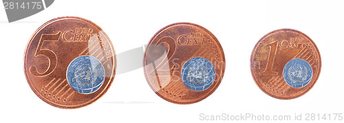 Image of European union concept - 1, 2 and 5 eurocent