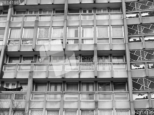 Image of Black and white Robin Hood Gardens London