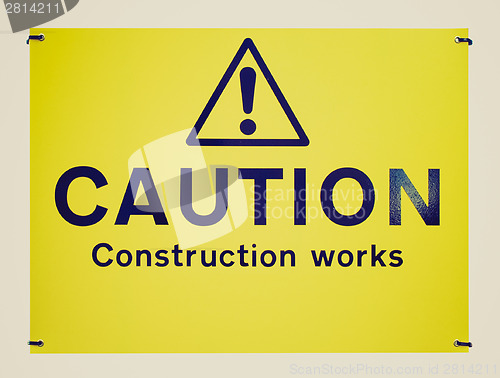 Image of Retro look Caution construction works