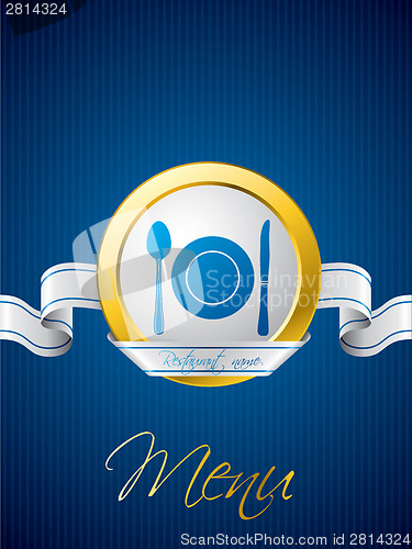 Image of Blue menu brochure design