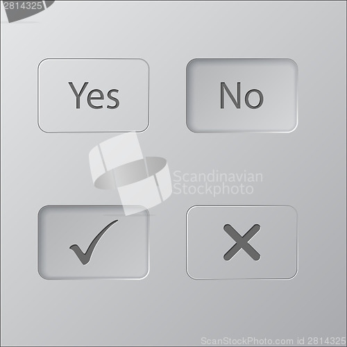Image of Yes, no, tick and cross button set
