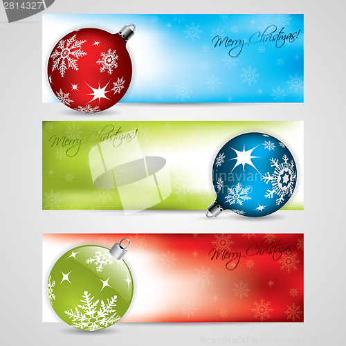 Image of Banner set with christmas decorations