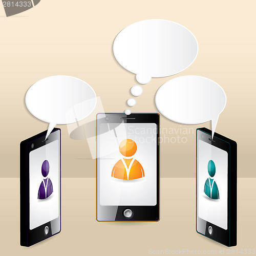 Image of Smartphone conversation illustrated with speech bubbles