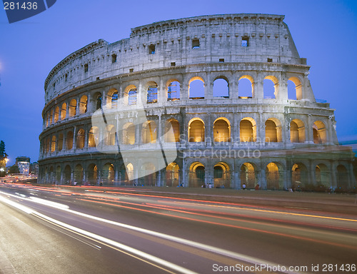 Image of collosseum rome italy night