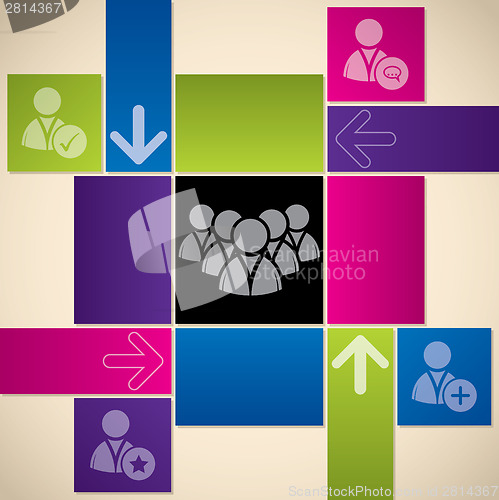 Image of Infographic with social media symbols 