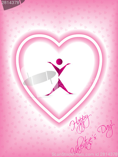 Image of Valentine greeting card with origami figure