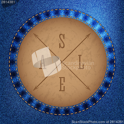 Image of Cool jeans material with sale badge