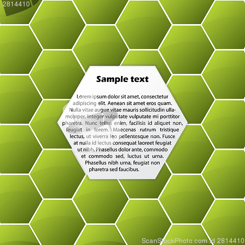 Image of Abstract green hexagon background