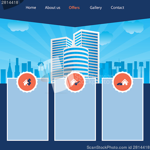 Image of Cityscape website template design 