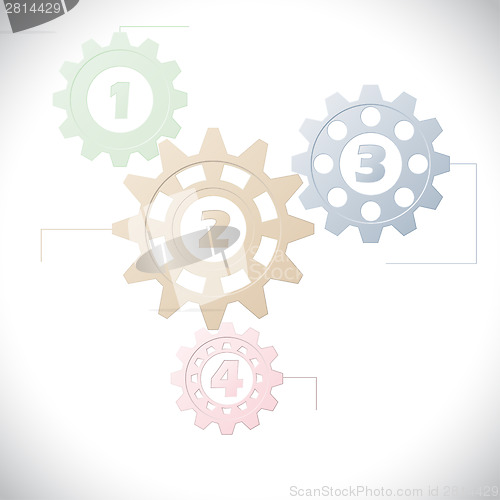 Image of Infographic template with cogwheels