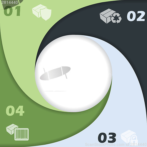 Image of Circle shaped infographic design with icons