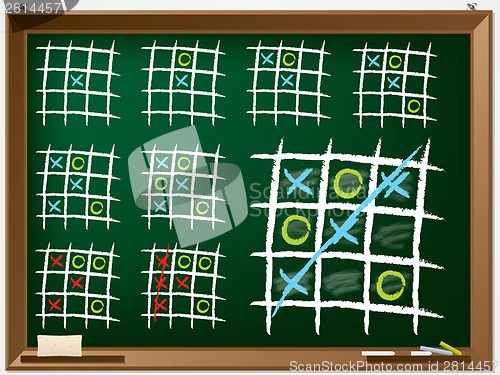 Image of Tic tac toe variations on chalkboard