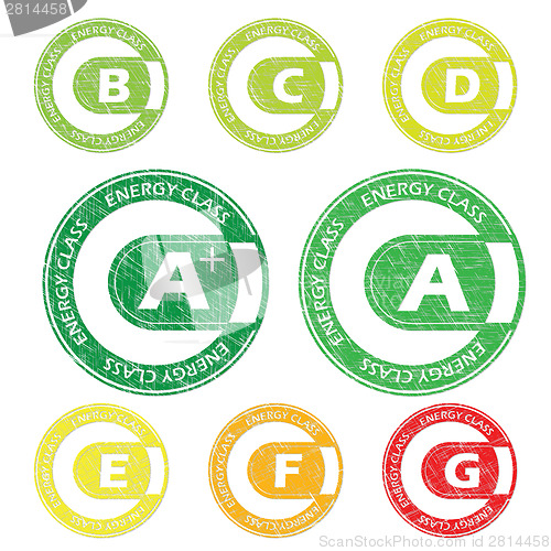 Image of Energy class stamps from A+ to G