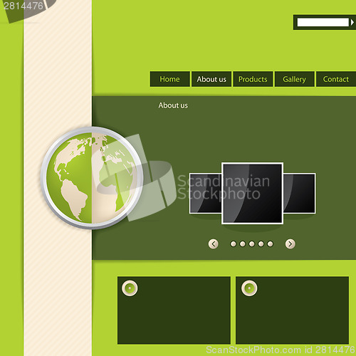 Image of Green website template design