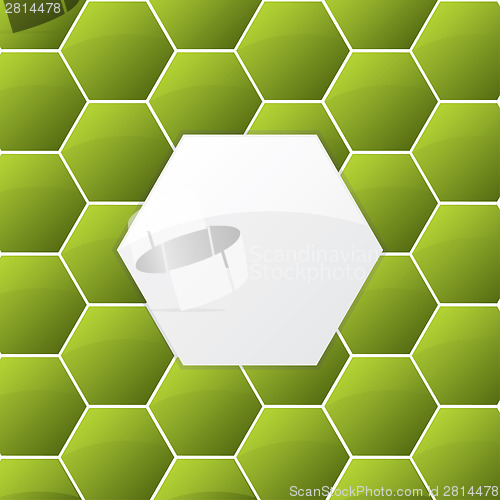 Image of Abstract green hexagon background