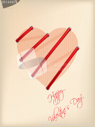 Image of Striped Valentine day greeting card