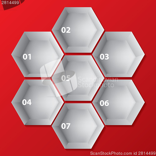 Image of Infographic background design with hexagon shapes