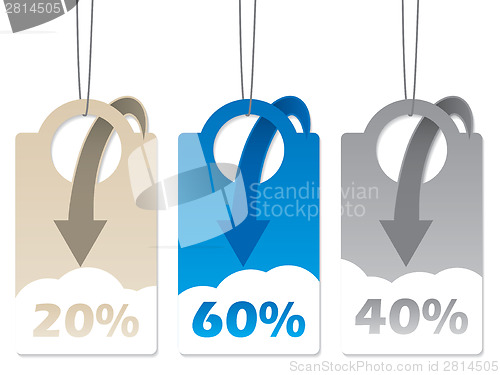 Image of Hanging labels with arrows