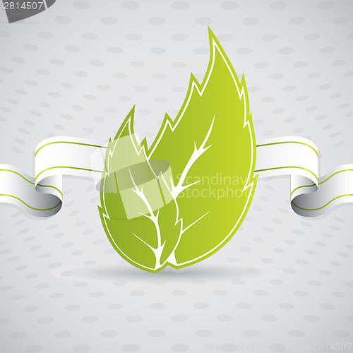 Image of Eco leaf with ribbon