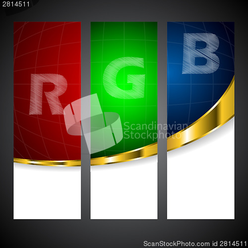 Image of Rgb label set with scribble letters