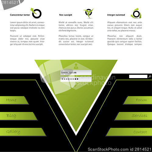 Image of Website design in green and black