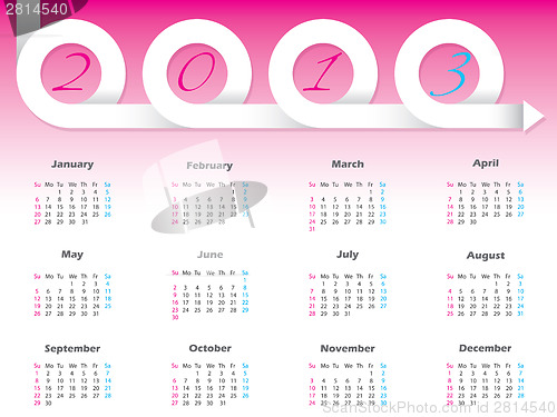 Image of Swirling 2013 ribbon calendar design 