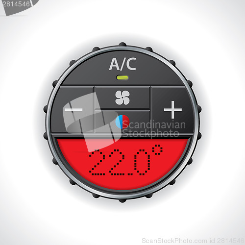 Image of Air conditioning gauge with red display