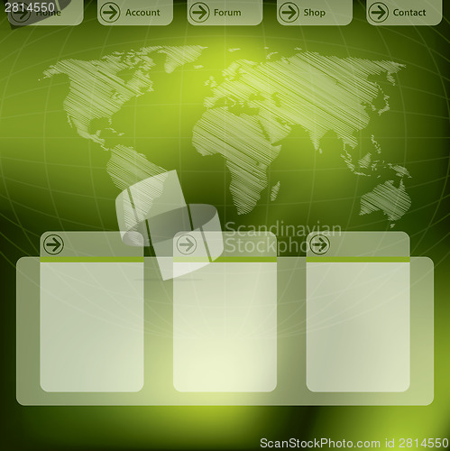 Image of Website template design in green