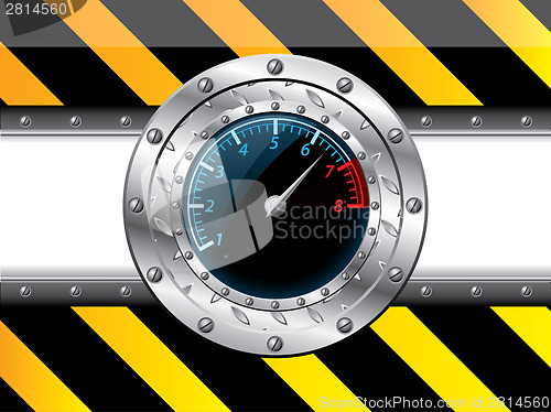 Image of Tachometer design with industrial elements