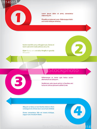 Image of Curling color arrow infographic design