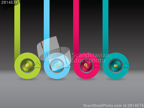 Image of Curling ribbon arrow website template