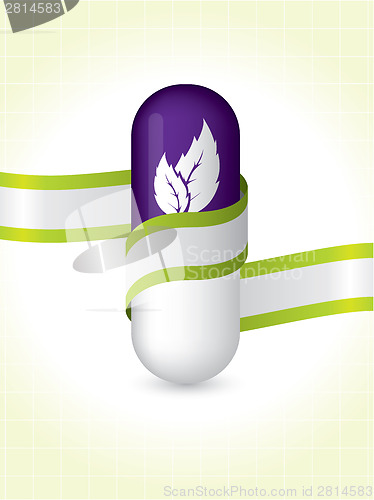 Image of Natural pill with green ribbon brochure design