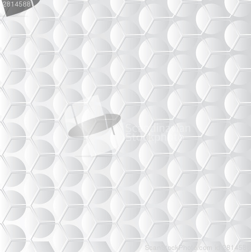 Image of White background with hexagon and circle shapes