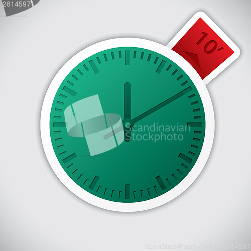 Image of Clock sticker with 10 minute label