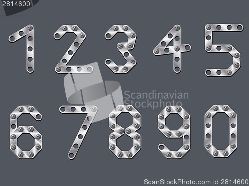 Image of Drilled metallic numbers