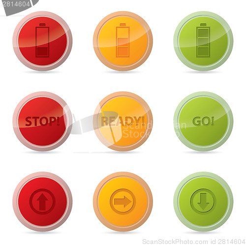 Image of Web button set with various icons