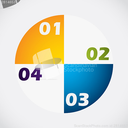 Image of Pie diagram design with numbers